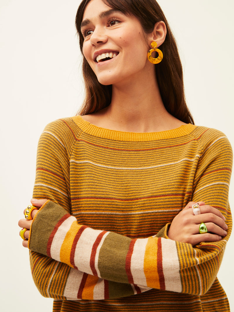 Mustard Fine Stripe Sweater