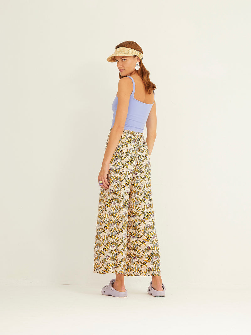 3/4 trousers with waist tie