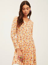 Off White Owl Buttoned Wrap Dress