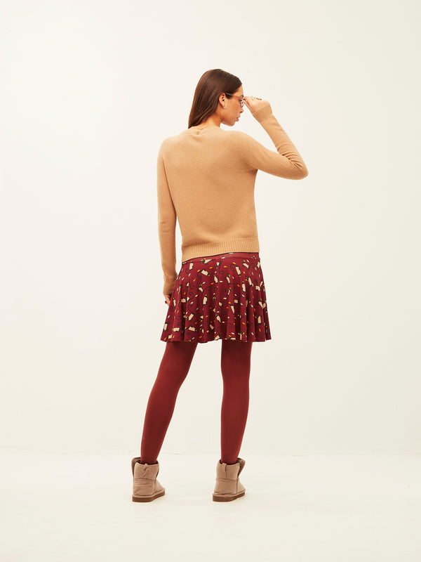 Garnet Frenchie Cat Mini Skirt